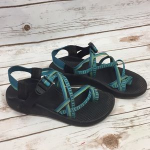 SOLD! Chaco Sandals w/ blue and green straps